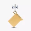 Bridgerton-Tanzkarte & Bleistift-Dangle Charm aus Sterlingsilber, 14 Karat vergoldet Bridgerton-Tanzkarte & Bleistift-Dangle Charm aus Sterlingsilber, 14 Karat vergoldet