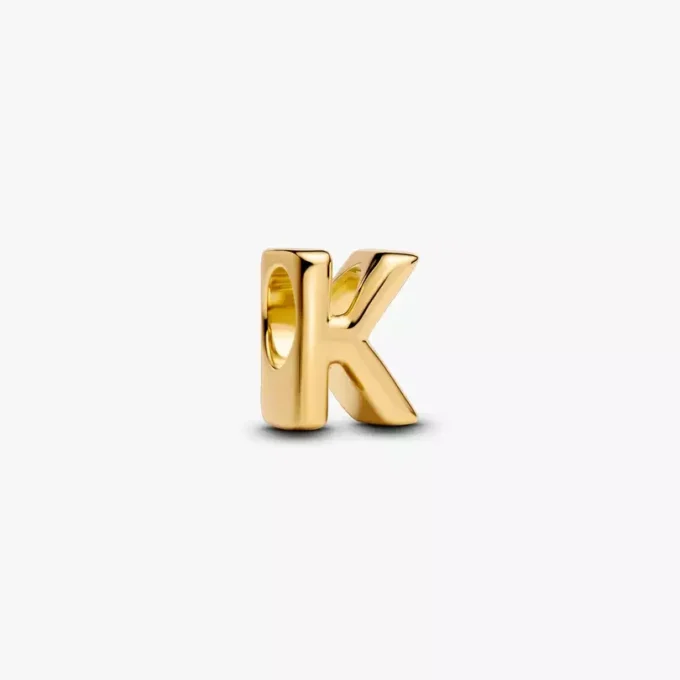 Buchstabe K als Alphabet-Charm, 14-karätig vergoldet Buchstabe K als Alphabet-Charm, 14-karätig vergoldet
