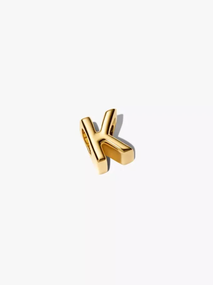 Buchstabe K als Alphabet-Charm, 14-karätig vergoldet Buchstabe K als Alphabet-Charm, 14-karätig vergoldet