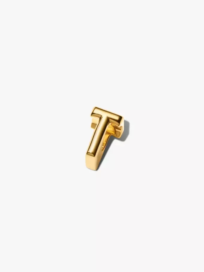 Buchstabe T, Alphabet-Charm, 14-karätig vergoldet Buchstabe T, Alphabet-Charm, 14-karätig vergoldet