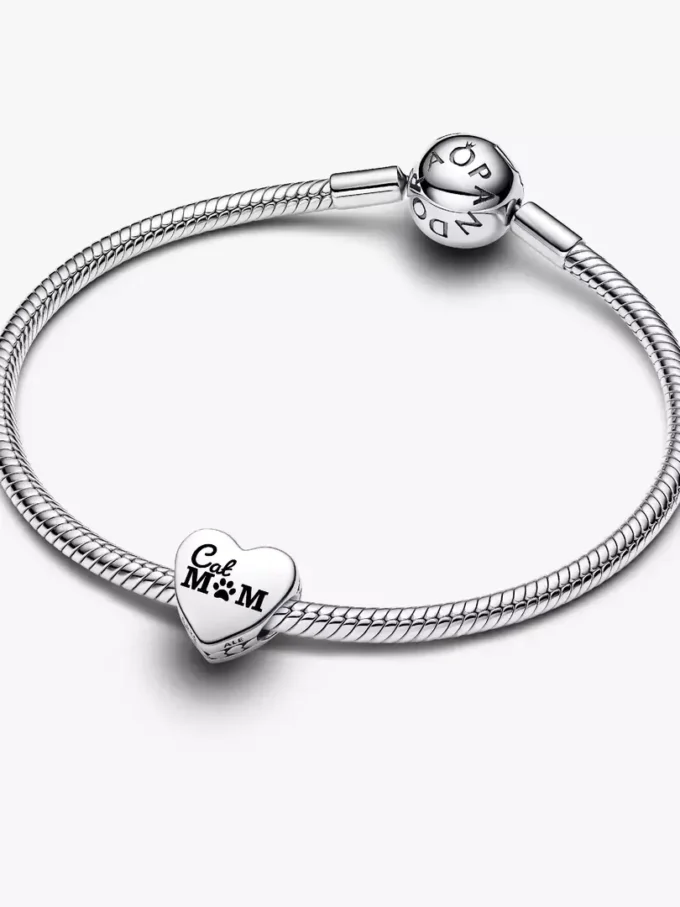 „Cat Mom Heart“-Charm aus Sterlingsilber „Cat Mom Heart“-Charm aus Sterlingsilber