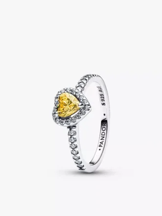 „Celestial Love Elevated Heart“ Ring-Duo, 2er-Set