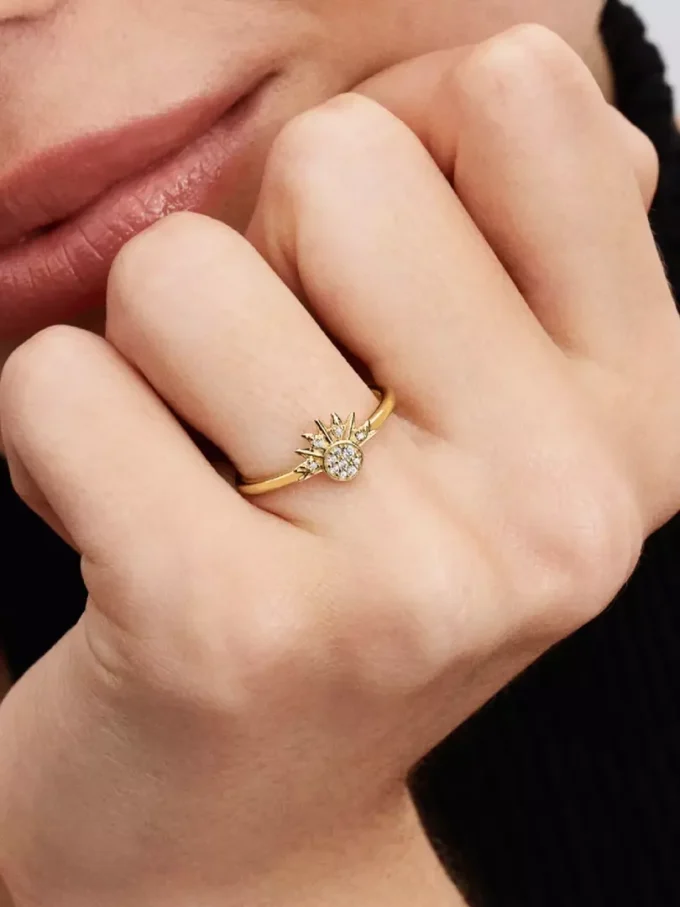 Celestial Sparkling Sun Ring, 14-karätig vergoldet Celestial Sparkling Sun Ring, 14-karätig vergoldet