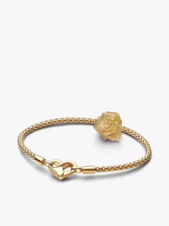 Charm-Armband-Set „Golden Rose in Bloom“ (2er-Set)