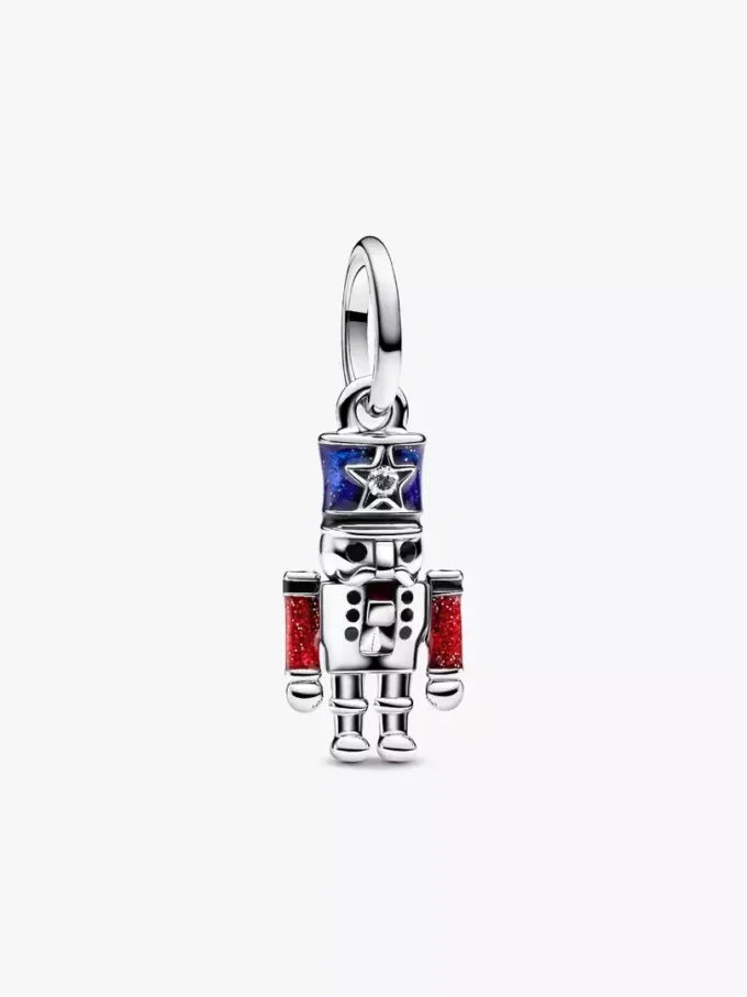Beweglicher Nussknacker-Dangle Charm aus Sterlingsilber Beweglicher Nussknacker-Dangle Charm aus Sterlingsilber