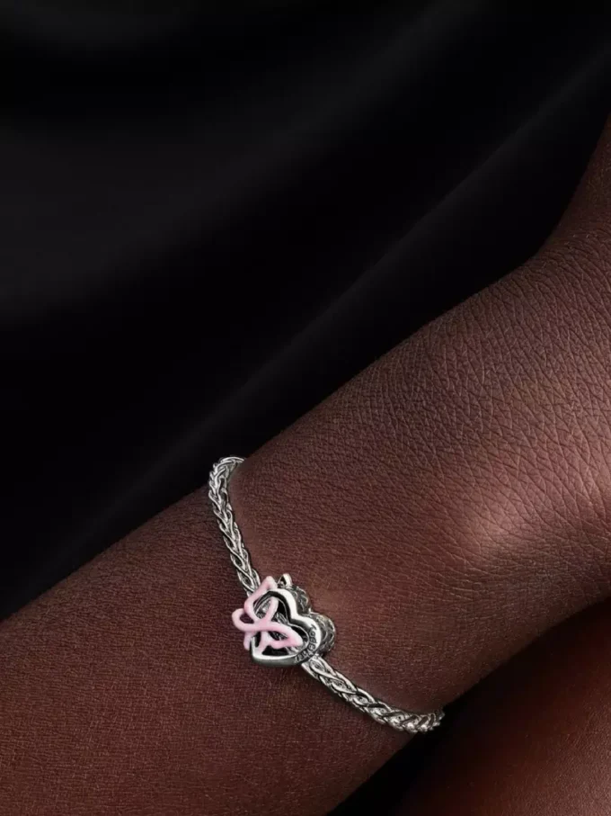 Charm „Entwined Heart & Butterfly“ aus Sterlingsilber