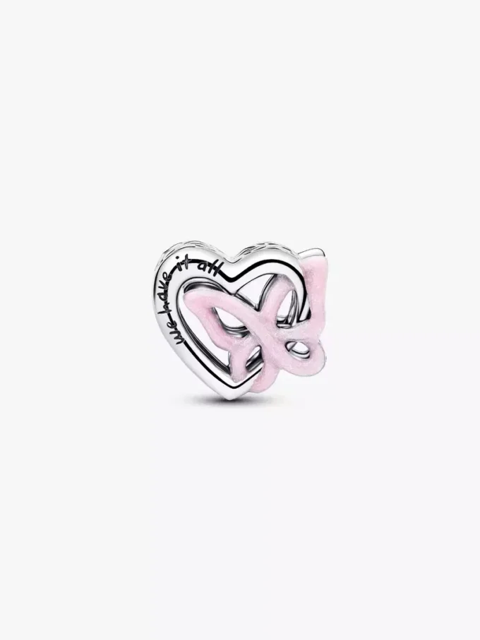Charm „Entwined Heart & Butterfly“ aus Sterlingsilber
