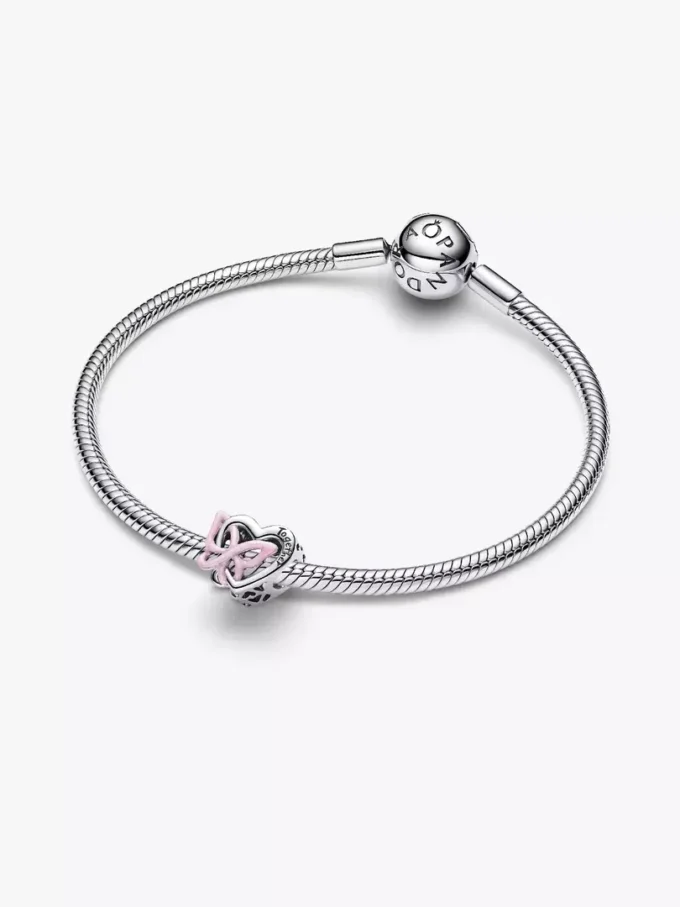 Charm „Entwined Heart & Butterfly“ aus Sterlingsilber