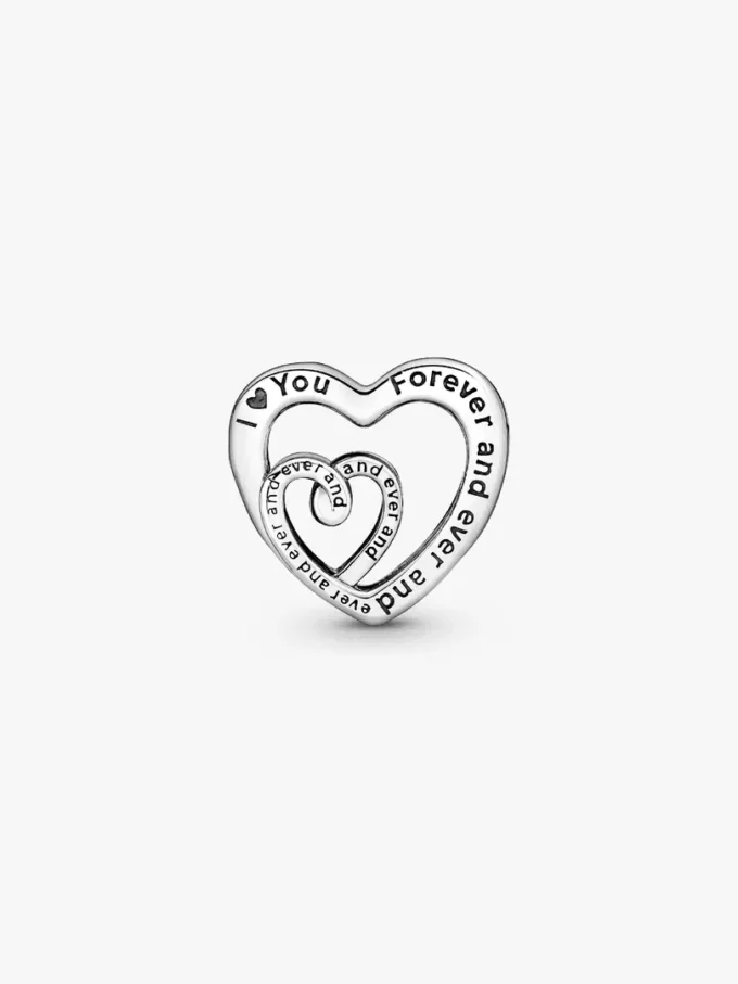 Charm „Entwined Infinite Hearts“ aus Sterlingsilber Charm „Entwined Infinite Hearts“ aus Sterlingsilber