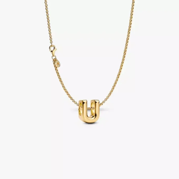 Charm-Halskette mit Buchstabe U, 2er-Set Charm-Halskette mit Buchstabe U, 2er-Set