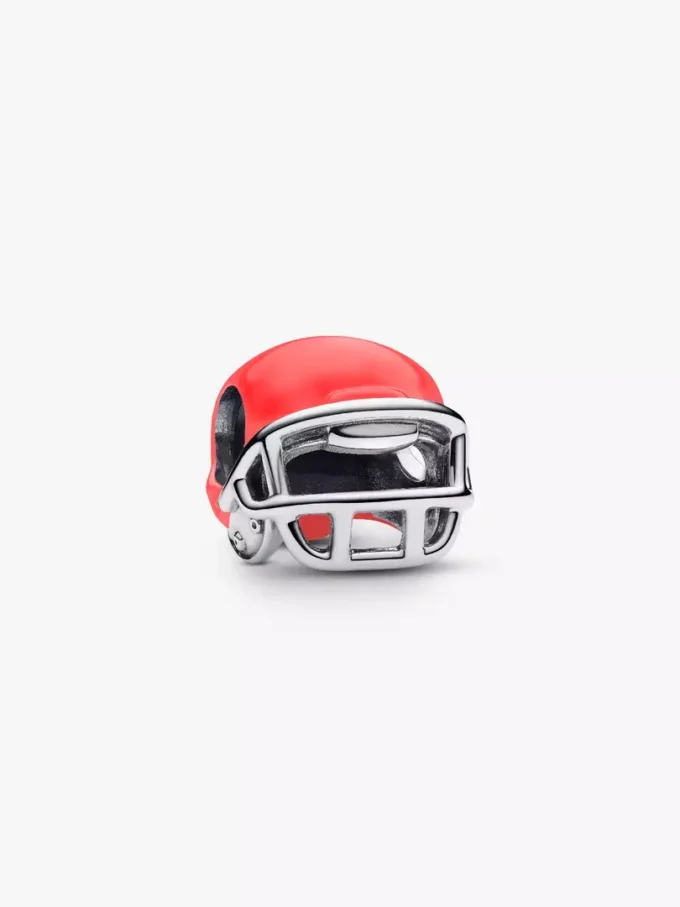 Charm in Form eines roten Football-Helms aus Sterlingsilber