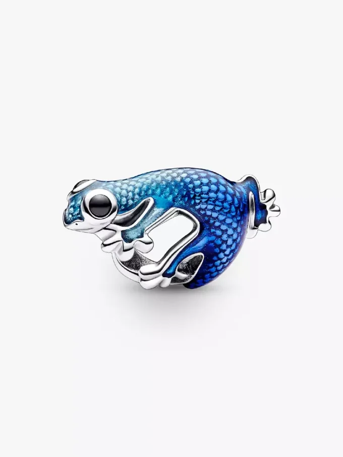 Charm „Metallic Blue Gecko“ aus Sterlingsilber Charm „Metallic Blue Gecko“ aus Sterlingsilber