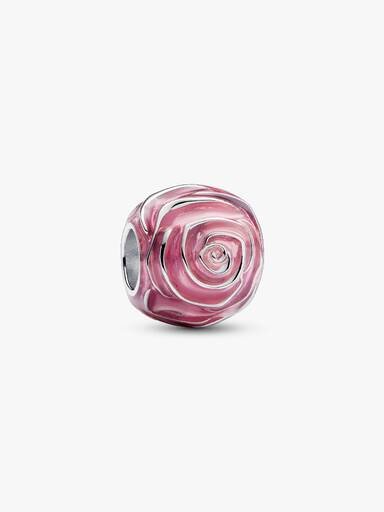 Charm „Pink Rose in Bloom“ – Sterlingsilber Charm „Pink Rose in Bloom“ – Sterlingsilber