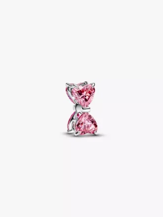 Charm „Rosa Schleife“ aus Sterlingsilber