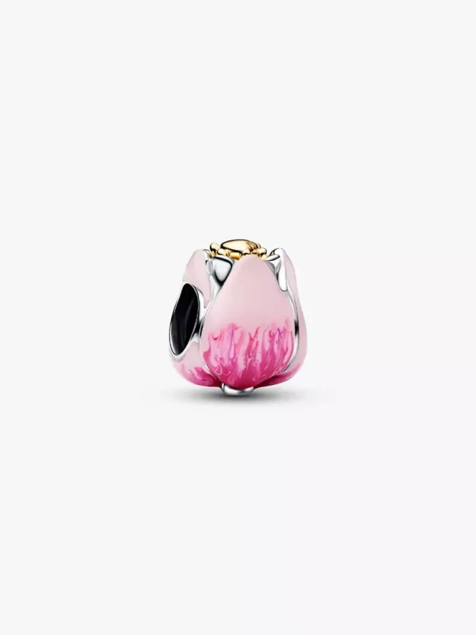 Charm „Rosa Tulpe“ aus Sterlingsilber, 14 Karat vergoldet Charm „Rosa Tulpe“ aus Sterlingsilber, 14 Karat vergoldet