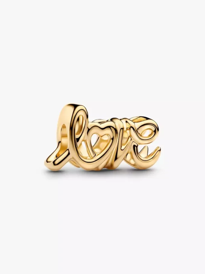 Handgeschriebener Love-Charm, 14 Karat vergoldet