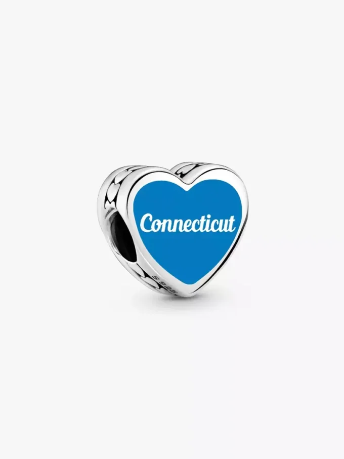 Connecticut-Herz-Charm aus Sterlingsilber Connecticut-Herz-Charm aus Sterlingsilber