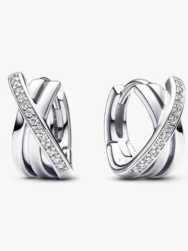 Crossover-Pavé-Ohrringe – Sterlingsilber Crossover-Pavé-Ohrringe – Sterlingsilber