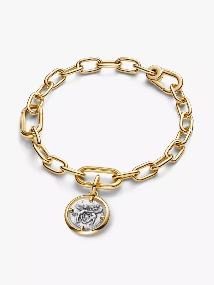 Cupido-Medaillon-Charm aus Sterlingsilber, 14-karätig vergoldet Cupido-Medaillon-Charm aus Sterlingsilber, 14-karätig vergoldet
