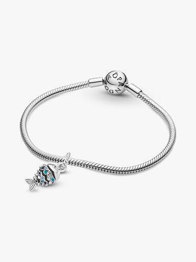 Dangle Charm „Blauer Fisch mit Schuppen“ – Sterlingsilber Dangle Charm „Blauer Fisch mit Schuppen“ – Sterlingsilber
