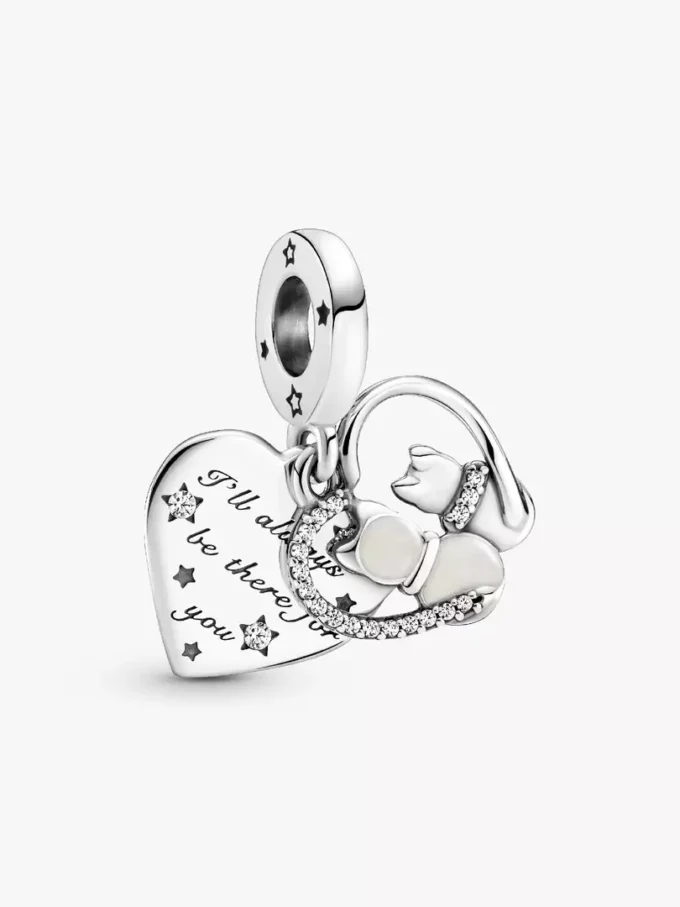 Dangle Charm „Cats & Hearts“ aus Sterlingsilber Dangle Charm „Cats & Hearts“ aus Sterlingsilber