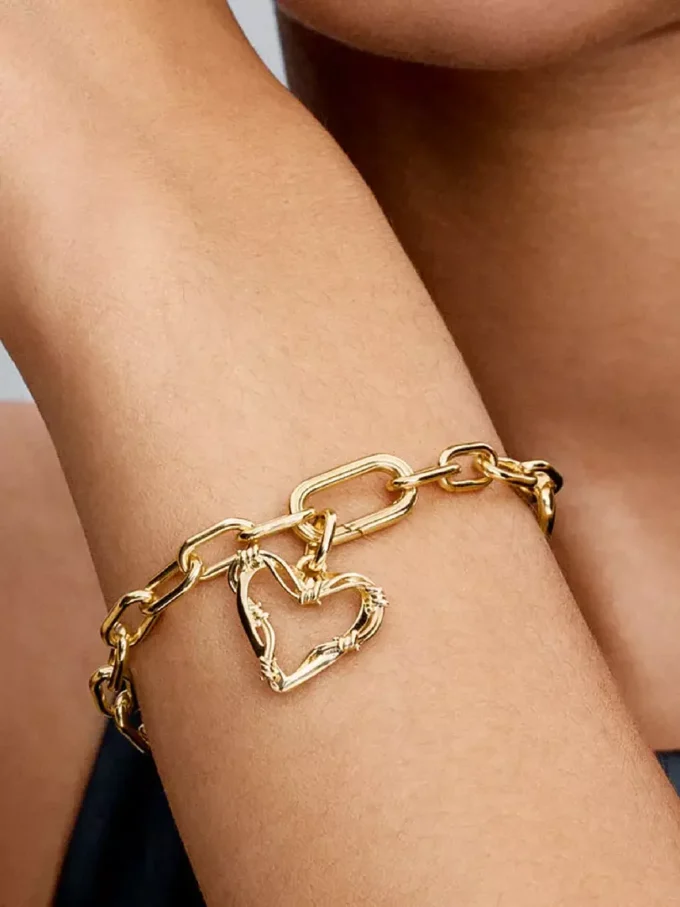 Dangle Charm „Drahtherz“ 14-karätig vergoldet Dangle Charm „Drahtherz“ 14-karätig vergoldet