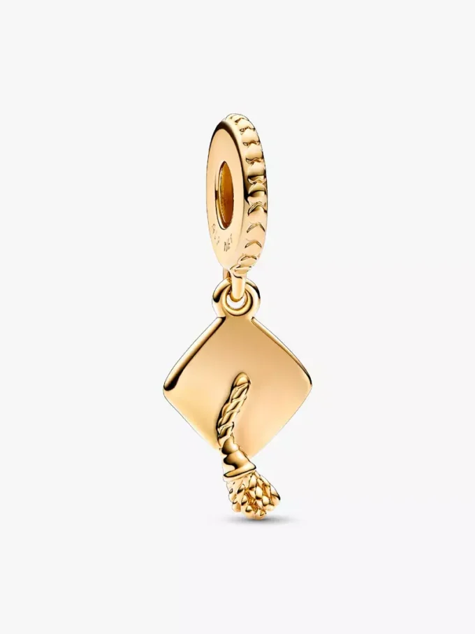 Dangle Charm in Form einer Abschlusskappe, 14 Karat vergoldet