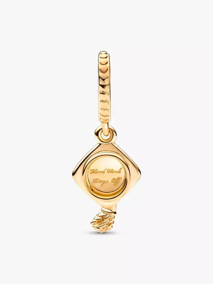 Dangle Charm in Form einer Abschlusskappe, 14 Karat vergoldet