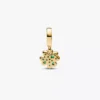 Dangle Charm in Form eines vierblättrigen Kleeblatts, 14-karätig vergoldet