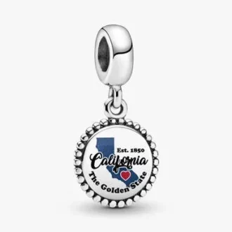 Dangle Charm mit der Karte des Bundesstaates Kalifornien