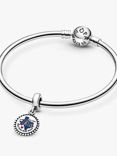 Dangle Charm mit der Karte von Texas – Sterlingsilber Dangle Charm mit der Karte von Texas – Sterlingsilber