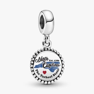 Dangle Charm mit der Landkarte von North Carolina Dangle Charm mit der Landkarte von North Carolina