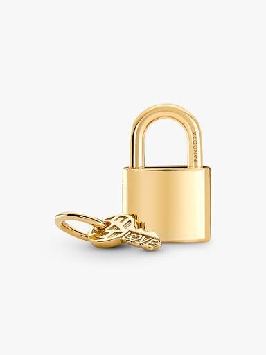 Dangle Charm mit Vorhängeschloss und Schlüssel – 14-karätige Vergoldung Dangle Charm mit Vorhängeschloss und Schlüssel – 14-karätige Vergoldung