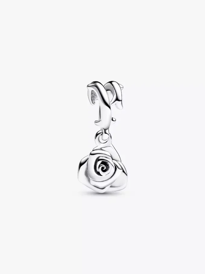 Dangle Charm „Rose in Bloom“ aus Sterlingsilber