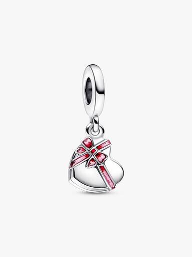 Dangle Charm „Schokoladen-Geschenkbox mit aufklappbarem Herz“ – Sterlingsilber Dangle Charm „Schokoladen-Geschenkbox mit aufklappbarem Herz“ – Sterlingsilber