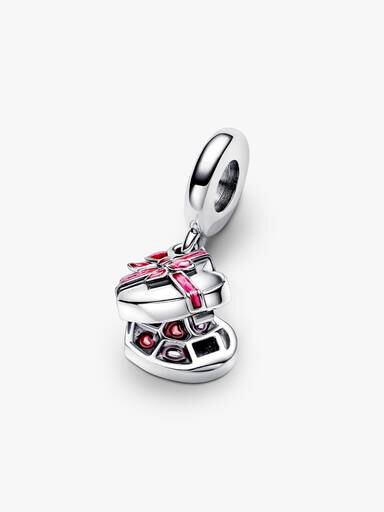 Dangle Charm „Schokoladen-Geschenkbox mit aufklappbarem Herz“ – Sterlingsilber Dangle Charm „Schokoladen-Geschenkbox mit aufklappbarem Herz“ – Sterlingsilber