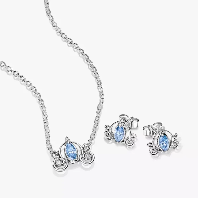 Disney Cinderella Kutsch-Ohrringe und Halsketten, 2er-Set