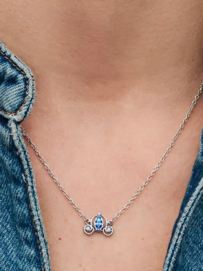 Disney Cinderella’s Carriage Collier-Halskette aus Sterlingsilber Disney Cinderella’s Carriage Collier-Halskette aus Sterlingsilber