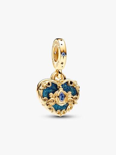 Disney Cinderella’s Carriage & Heart Dangle Charm – 14 Karat vergoldet Disney Cinderella’s Carriage & Heart Dangle Charm – 14 Karat vergoldet