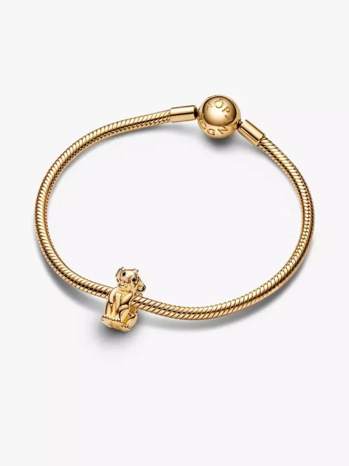 Disney „Der König der Löwen“ Simba-Charm, 14-karätig vergoldet