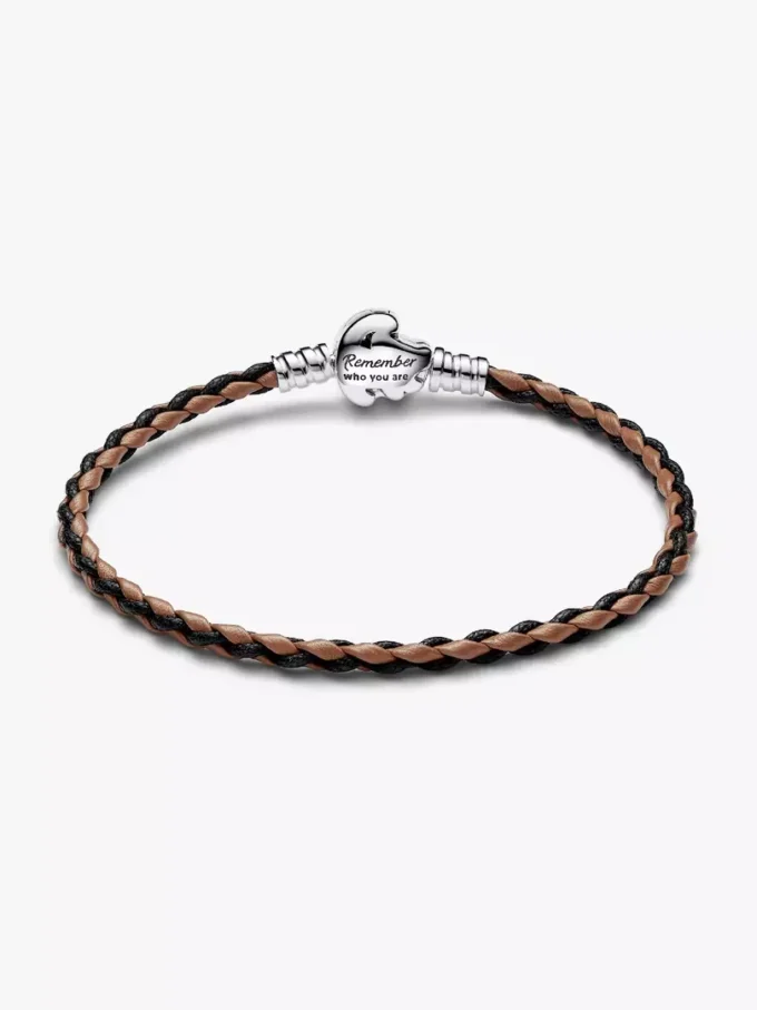Disney Der König der Löwen Verschluss Pandora Moments geflochtenes Lederarmband Sterlingsilber Disney Der König der Löwen Verschluss Pandora Moments geflochtenes Lederarmband Sterlingsilber