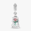 Disney „Die Schöne und das Biest“ Enchanted Rose Dangle Charm – Sterlingsilber