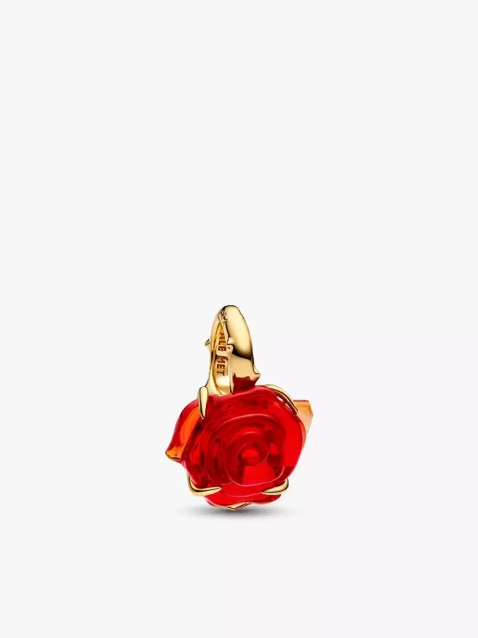 Disney „Die Schöne und das Biest“ – Dangle Charm mit verzauberter Rose, 14-karätig vergoldet Disney „Die Schöne und das Biest“ – Dangle Charm mit verzauberter Rose, 14-karätig vergoldet