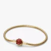 Disney „Die Schöne und das Biest“ – Armband mit Snake Chain und verzauberter Rose, 14-karätig vergoldet Disney „Die Schöne und das Biest“ – Armband mit Snake Chain und verzauberter Rose, 14-karätig vergoldet