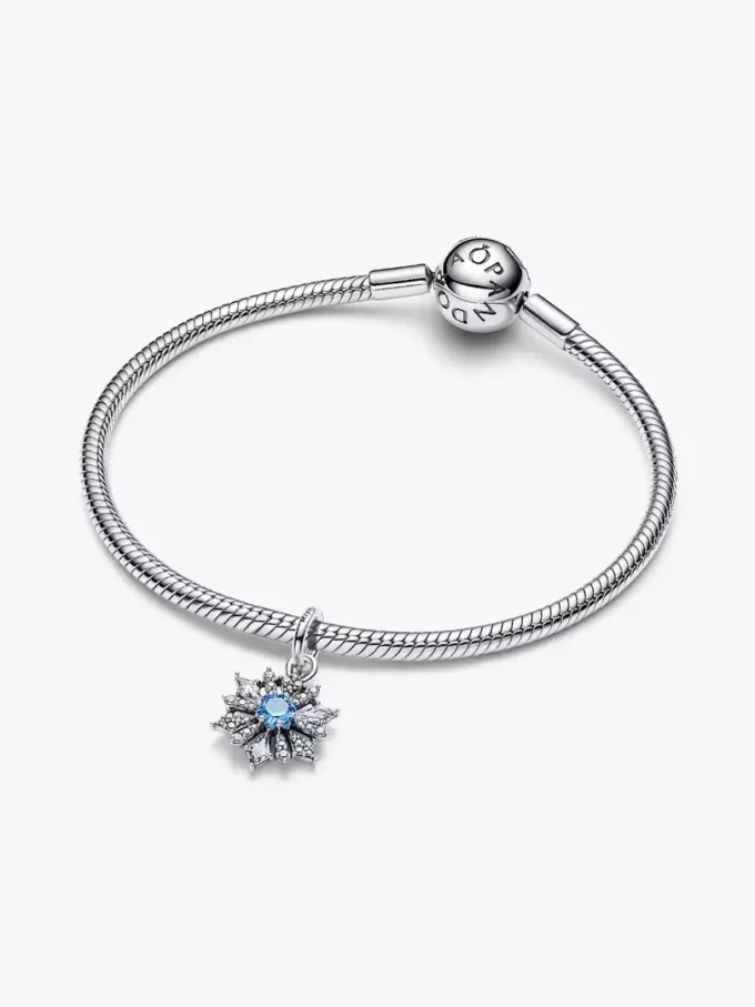 Disney Frozen Königin Elsa Schneeflocken-Dangle Charm aus Sterlingsilber