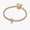 Disney Mickey & Minnie Mouse Clip Charm, 14-karätige Vergoldung Disney Mickey & Minnie Mouse Clip Charm, 14-karätige Vergoldung