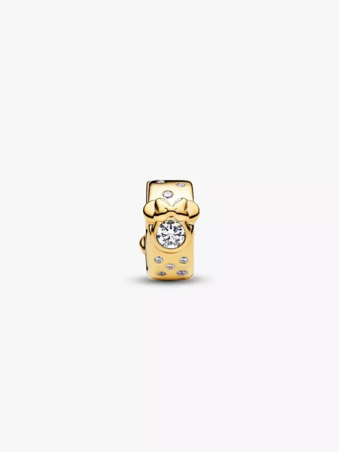Disney Mickey & Minnie Mouse Clip Charm, 14-karätige Vergoldung Disney Mickey & Minnie Mouse Clip Charm, 14-karätige Vergoldung