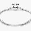 Disney Mickey Mouse Clasp Moments Snake Chain Armband aus Sterlingsilber