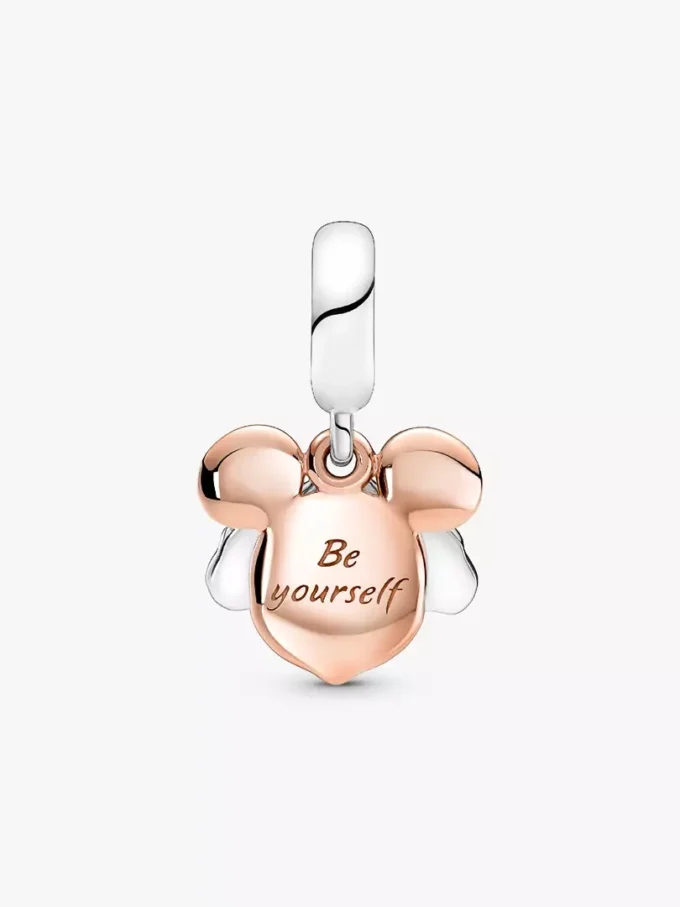 Disney Mickey Mouse Dangle Charm aus Sterlingsilber, 14 Karat Roségold-Beschichtung