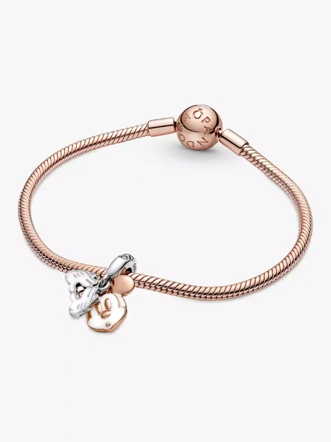 Disney Mickey Mouse Dangle Charm aus Sterlingsilber, 14 Karat Roségold-Beschichtung